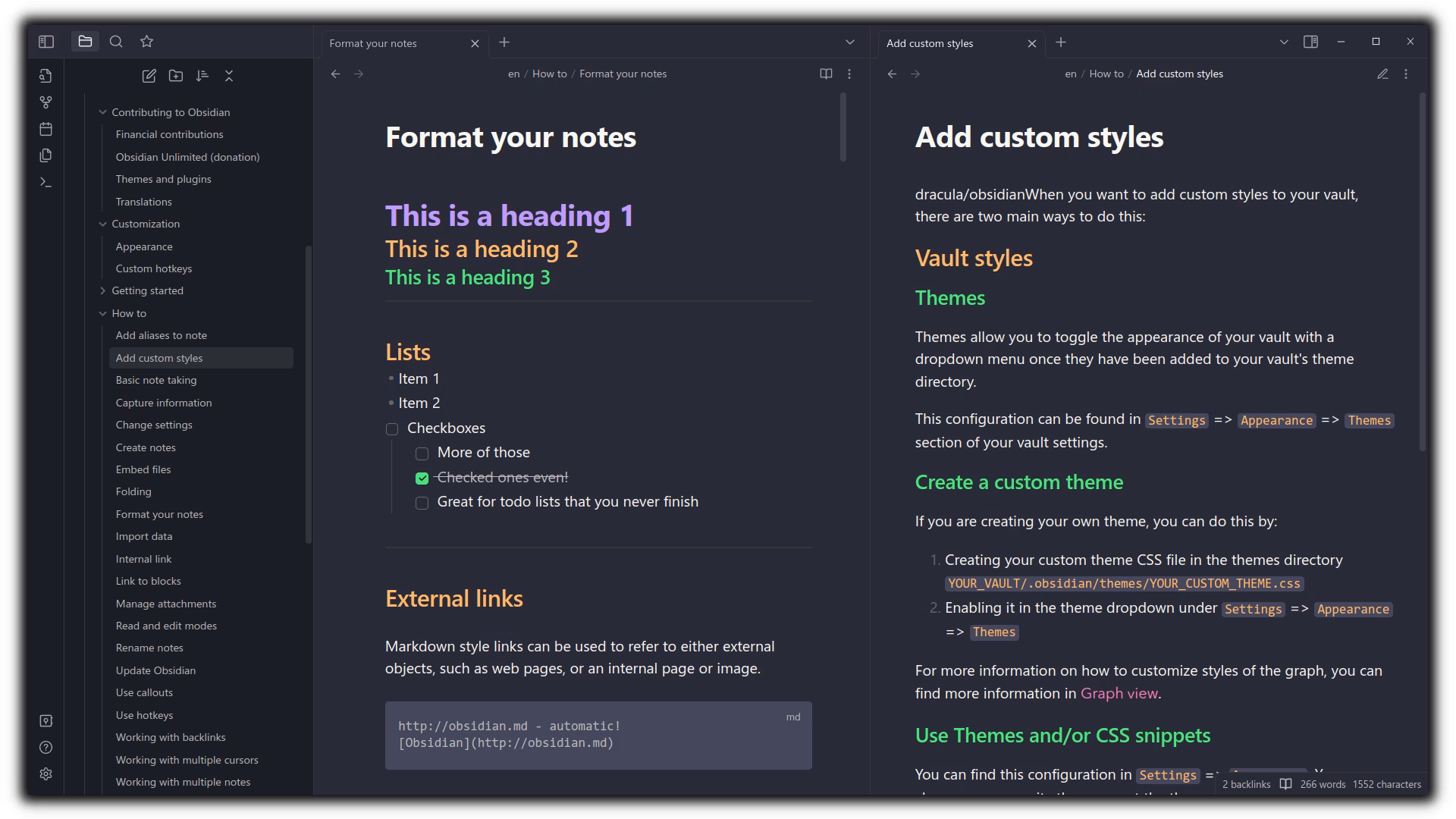 Dracula Official Obsidian theme