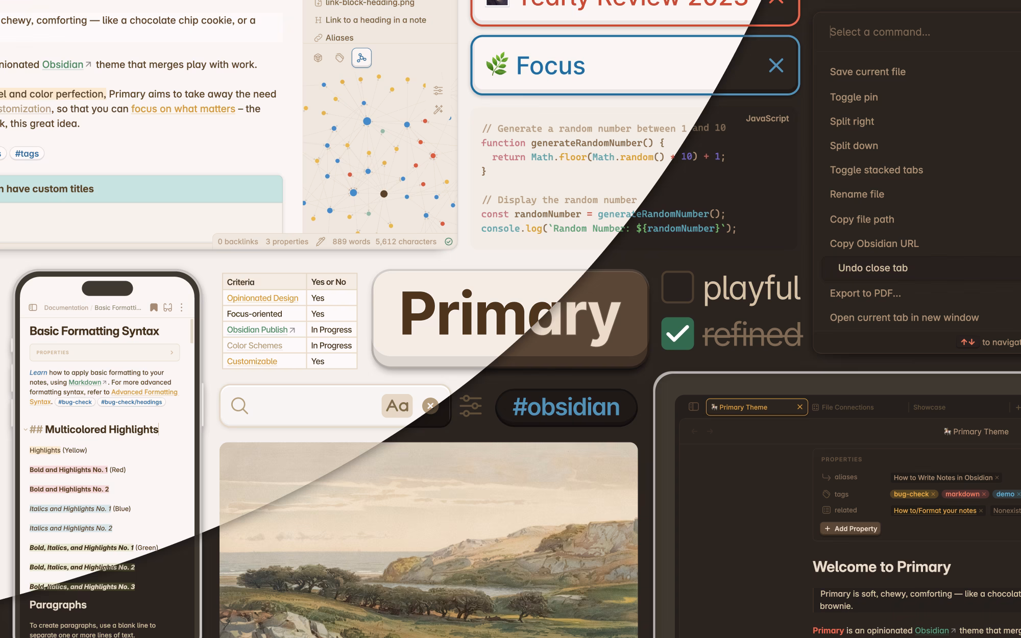 Primary Obsidian theme
