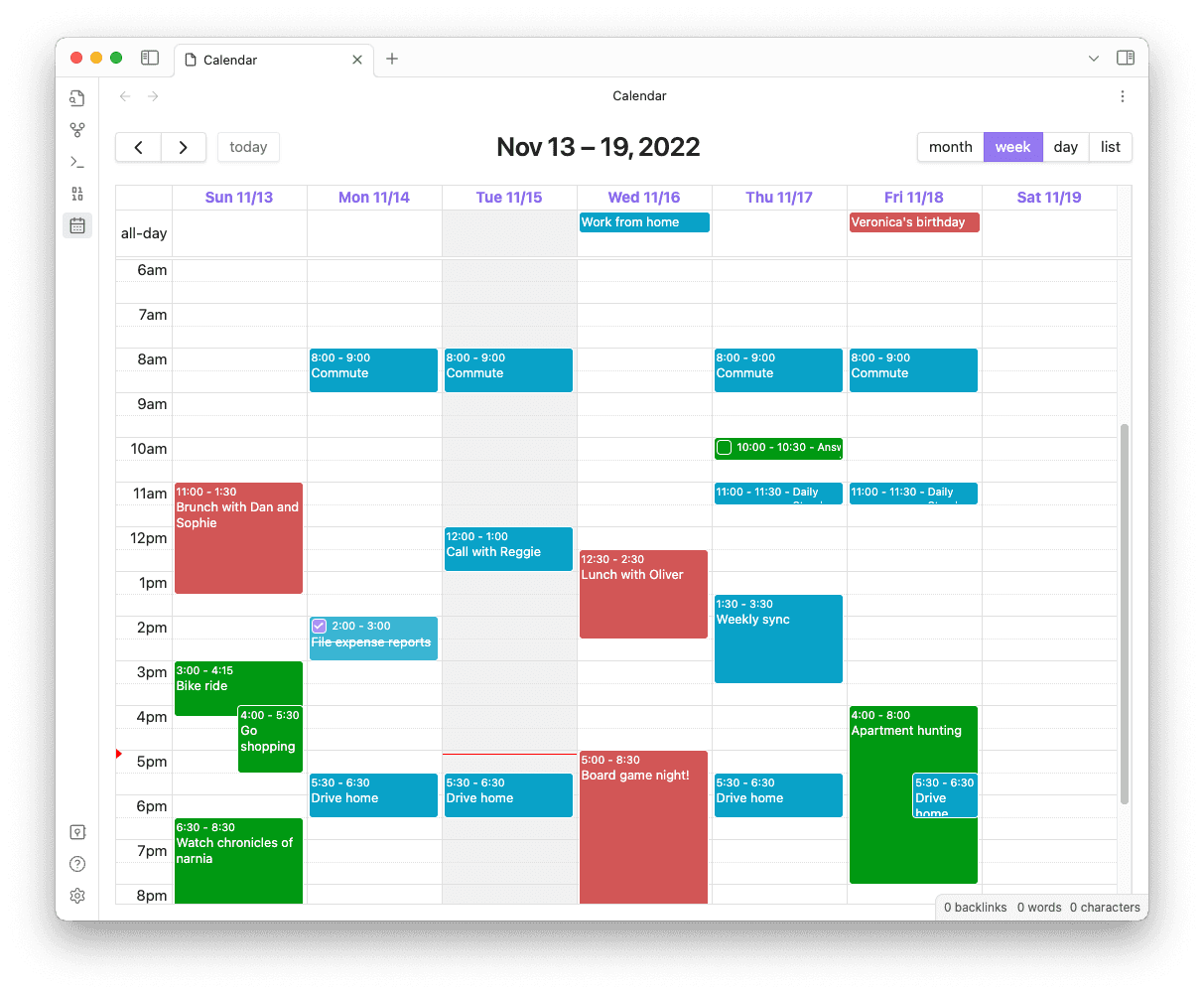 calendar plugin