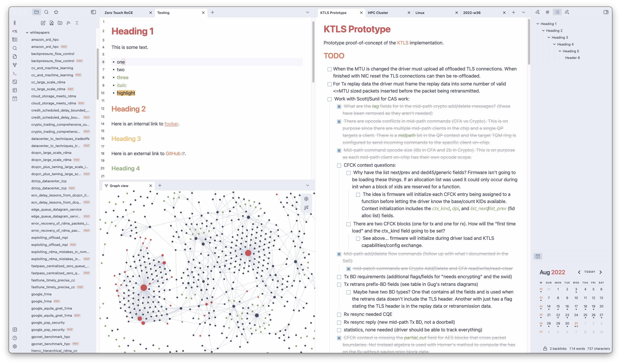 Obsidian Nord theme preview