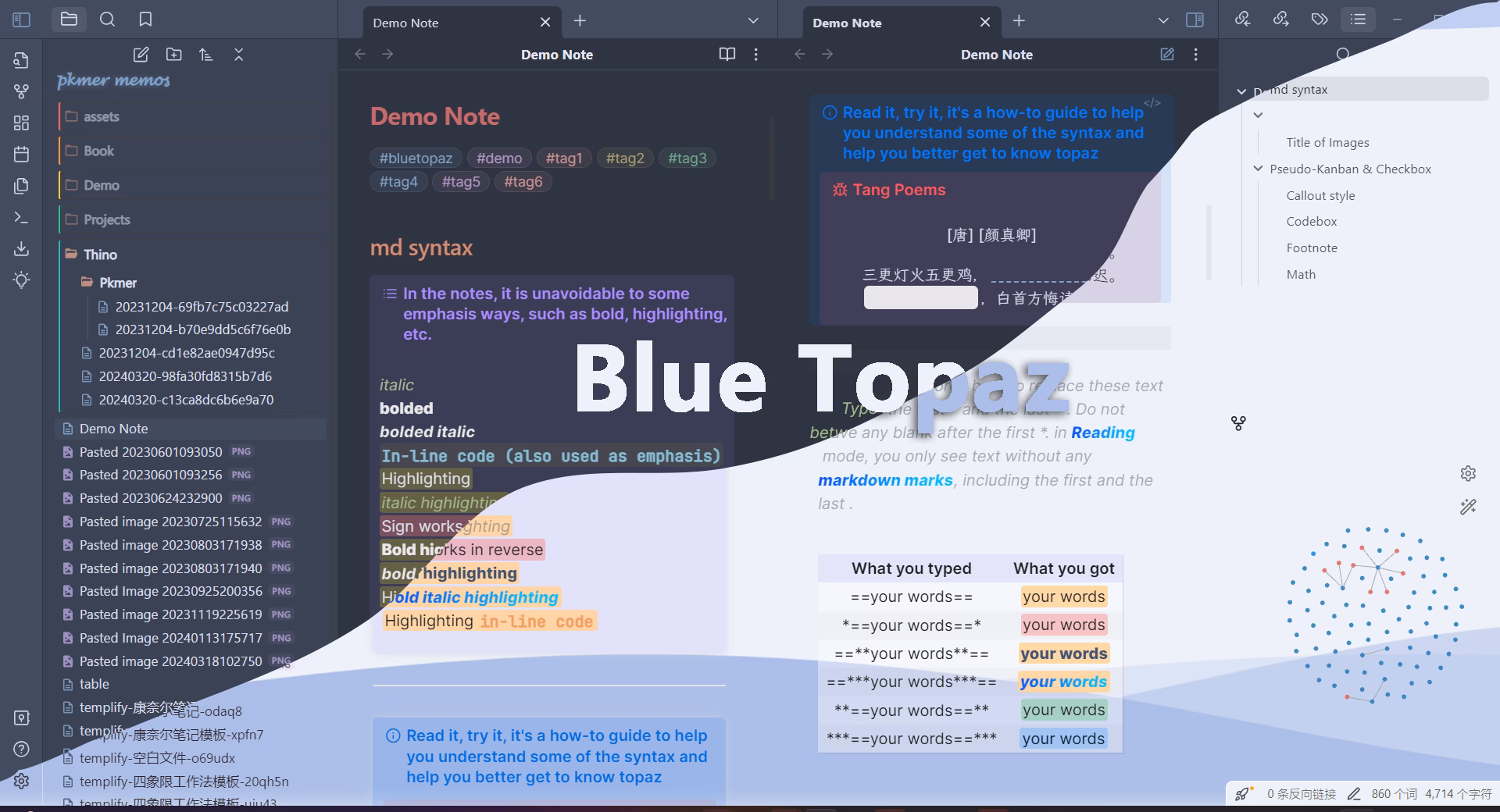 Blue Topaz Obsidian theme